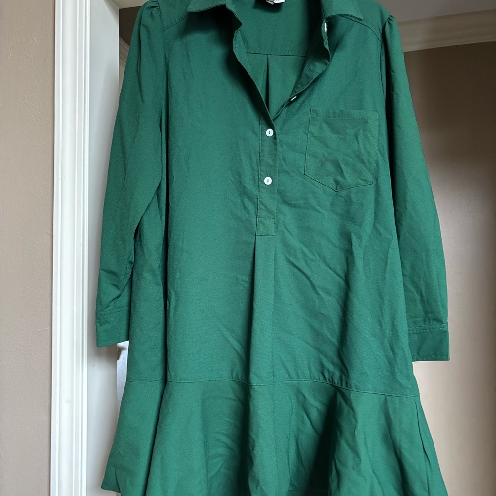Tuckernuck Emerald Green Shirt Dress - Picture 4 of 6